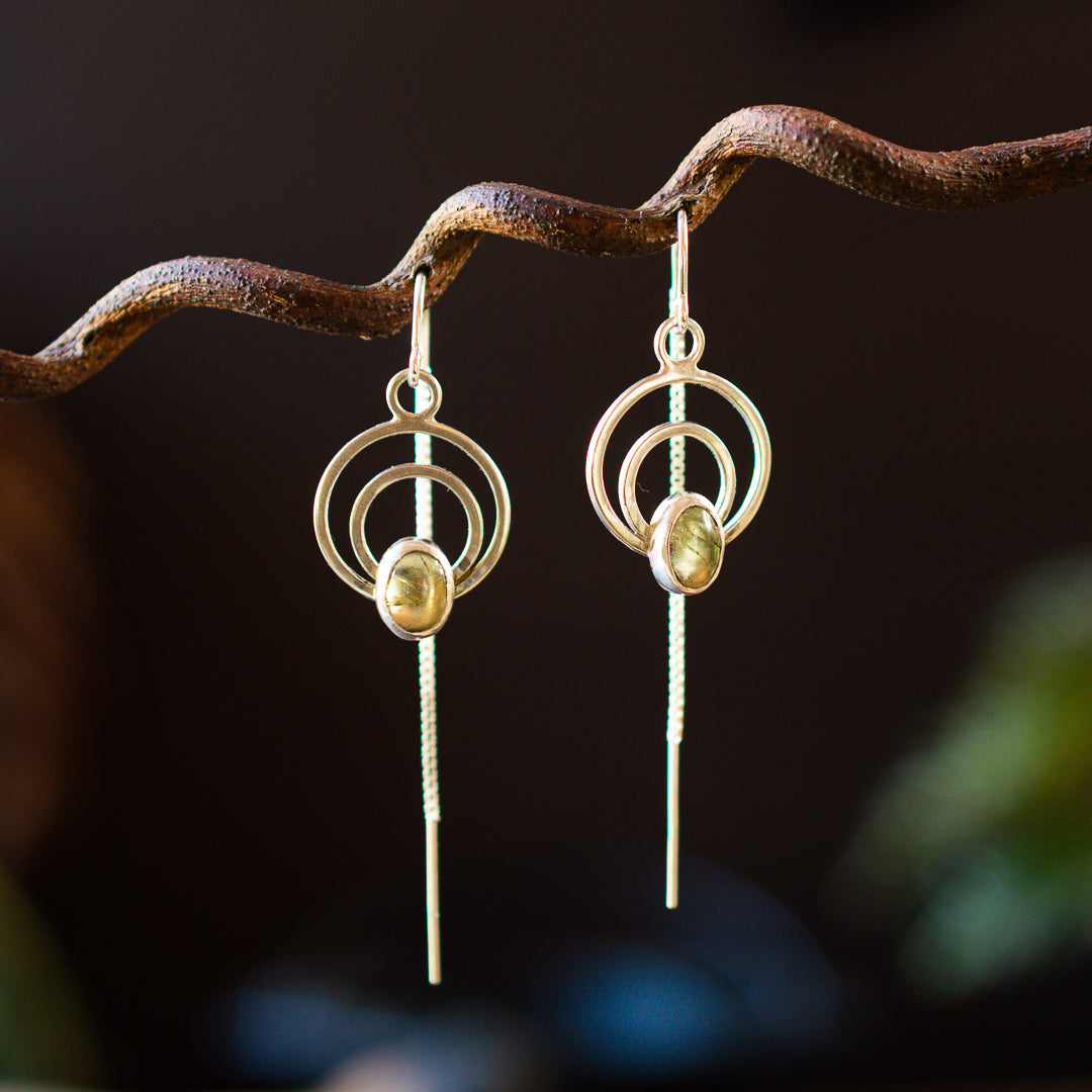 Delicate and feminine sterling silver dangle earrings.